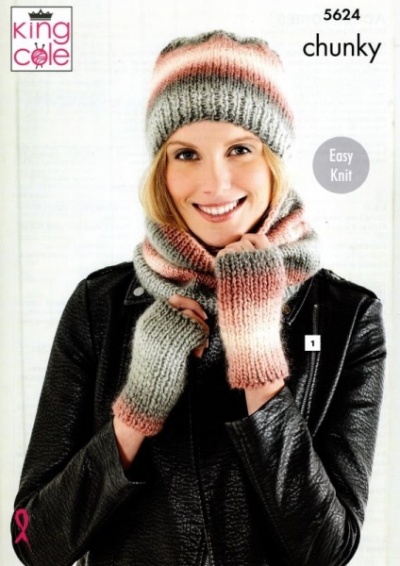 Knitting Pattern - King Cole 5624 - Riot Chunky - Woman's Accessories